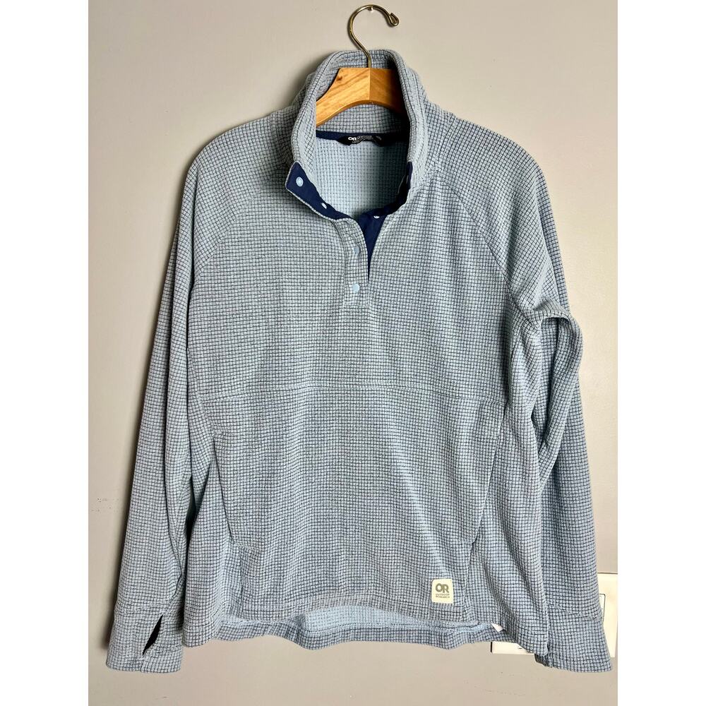 Outdoor Research Sweatshirt Womens M Pink Trail Mix Snap Pullover Waffle Knit